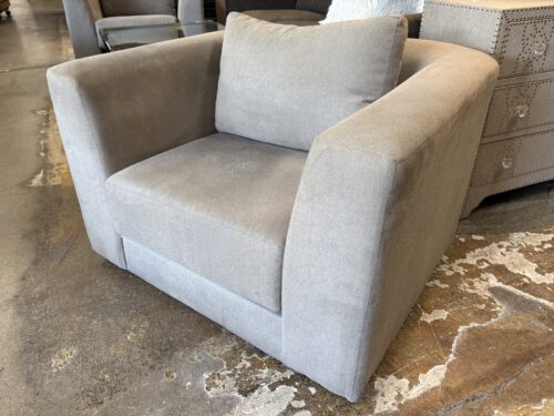 Modern Grey Rounded Track Armchair