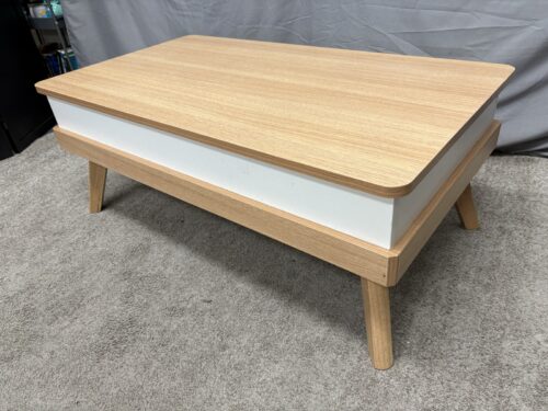 Modern Light Wood & White Lift Top storage Coffee Table