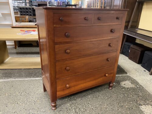 Vintage Cherry Solid Wood Shaker 6-Drawer Tall Dresser