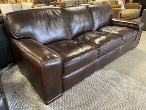 Chocolate Contemporary 3-Cushion Sofa