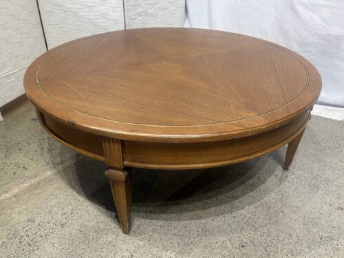 BASSETT Round Vintage Neoclassical Coffee Table - Ginger