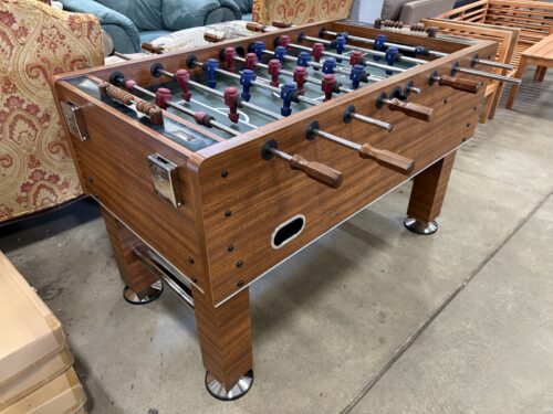 HARVARD Dark Finished Foosball Table with Chrome Accents and Cup Holders