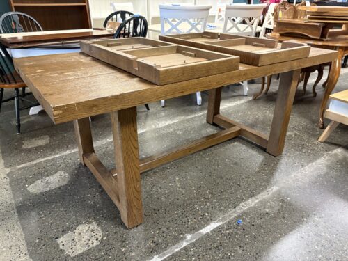 RESTORATION HARDWARE Cayden Campaign Rectangular Extension Dining Table AS IS
