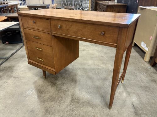 Vintage Mid-Century Modern Wooden 3 Drawer Sewing Table with Singer Touch & Sew Machine