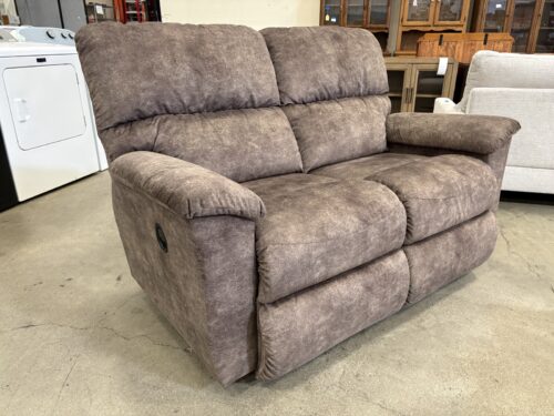 NEW! LA-Z-BOY Pebbled Brown Manually Reclining Loveseat with Pillow-Top Arms