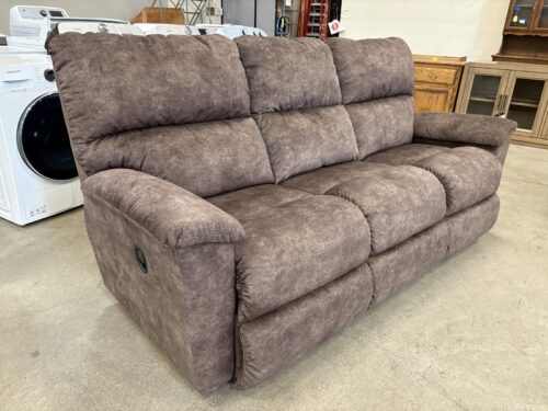 NEW! LA-Z-BOY Pebbled Brown Dual Manually Reclining Sofa with Pillow-Top Arms