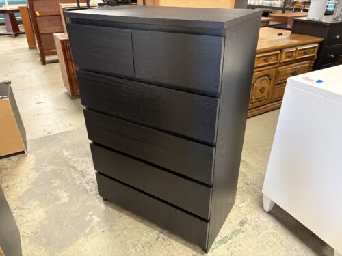 Black 6-Drawer Tallboy Dresser