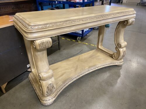 Ornate Carved Wood Traditional Style Console Table