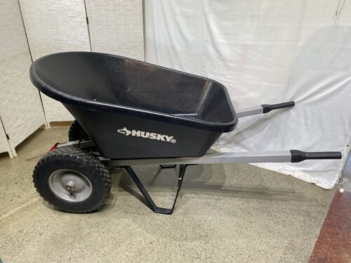 HUSKY Dual-Wheel Poly Wheelbarrow, 6Cu.Ft.