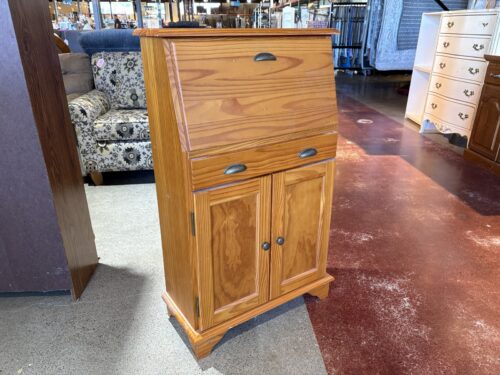 Mini Secretary Desk with Single Drawer and Shelving