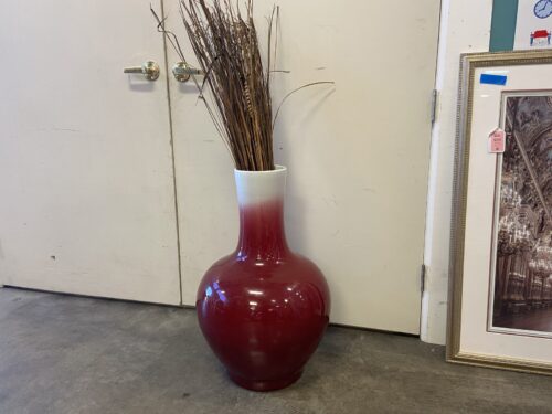 Oxblood Glazed Ombre Porcelain Vase