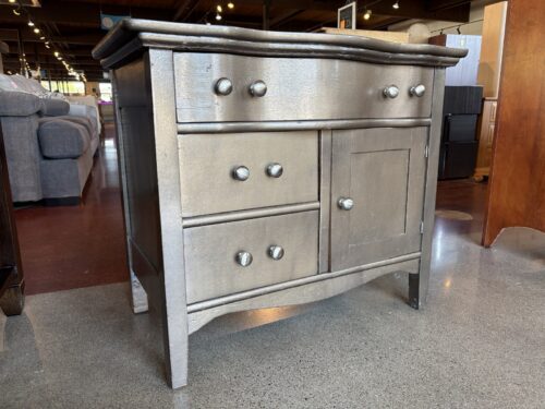 Refinished Antique Serpentine Petite Cabinet