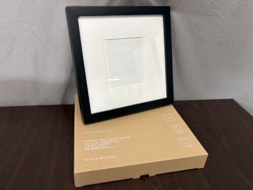 POTTERY BARN Black Wood Gallery 10x10 Multi-Mat Frame w/ 4x6 & 5x5 Mat (Set of 2)