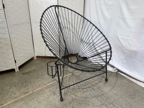 Wire Egg Garden Chair with Cup Holder