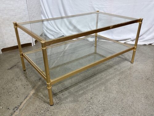 2-Tier Gold Metal Coffee Table