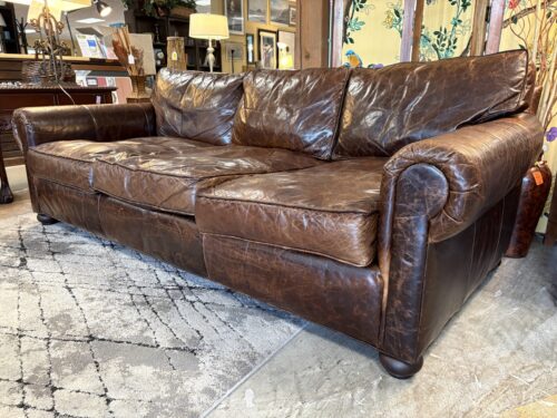 RESTORATION HARDWARE Origional Lancaster Leather 3-Cushion Sofa