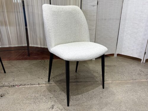NEW! PK SPACES Modern Ivory Chenille Dining Chair