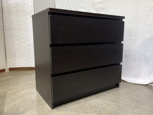 IKEA Black Minimal 3-Drawer Dresser