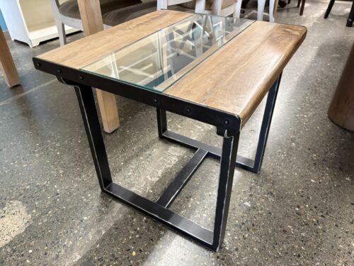 ASHLEY Calkosa Industrial Wood & Glass End Table