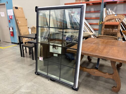 NEW! RELIABILT 58x41 Black and White Vinyl Tempered Glass Picture Window with Grid Lines