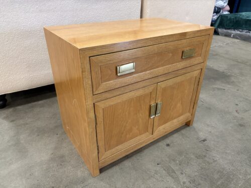 THOMASVILLE Vintage Hollywood Regency Oak Campaign Style Nightstand