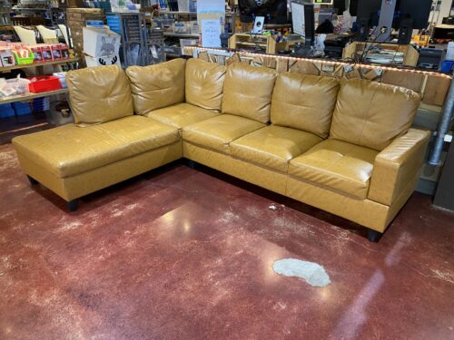 L-shaped Sectional Sofa in Turmeric Tan