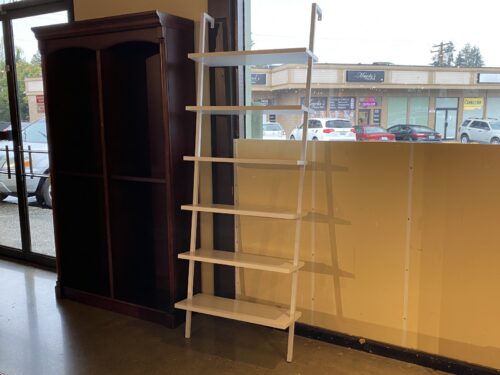 White Wall Mount Ladder Shelf Bookcase