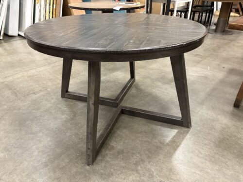 ASHLEY Besteneer Round Dining Table in Distressed Grey Wood Finish