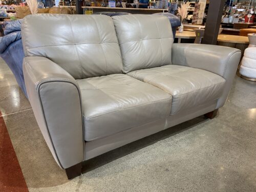 Paneled Cushion Design Leather Loveseat