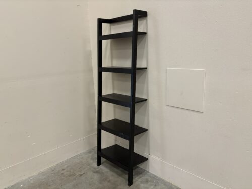 CRATE & BARREL Sawyer Black Leaning 5 Tier Bookshelf