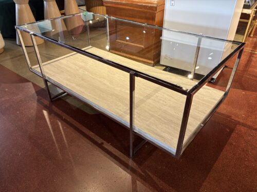 ASHLEY Contemporary Bodalli Coffee Table Ivory/Chrome