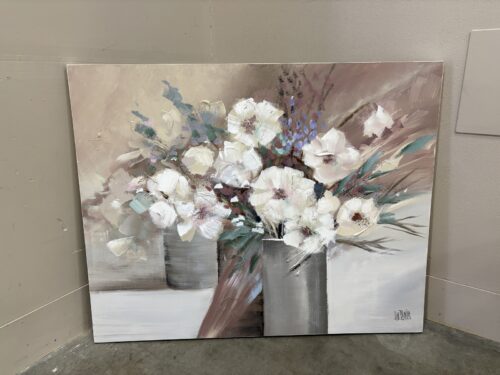 LEE REYNOLDS, VANGUARD STUDIOS Vintage Mid-Century Modern Floral Still Life Large Scale Painting