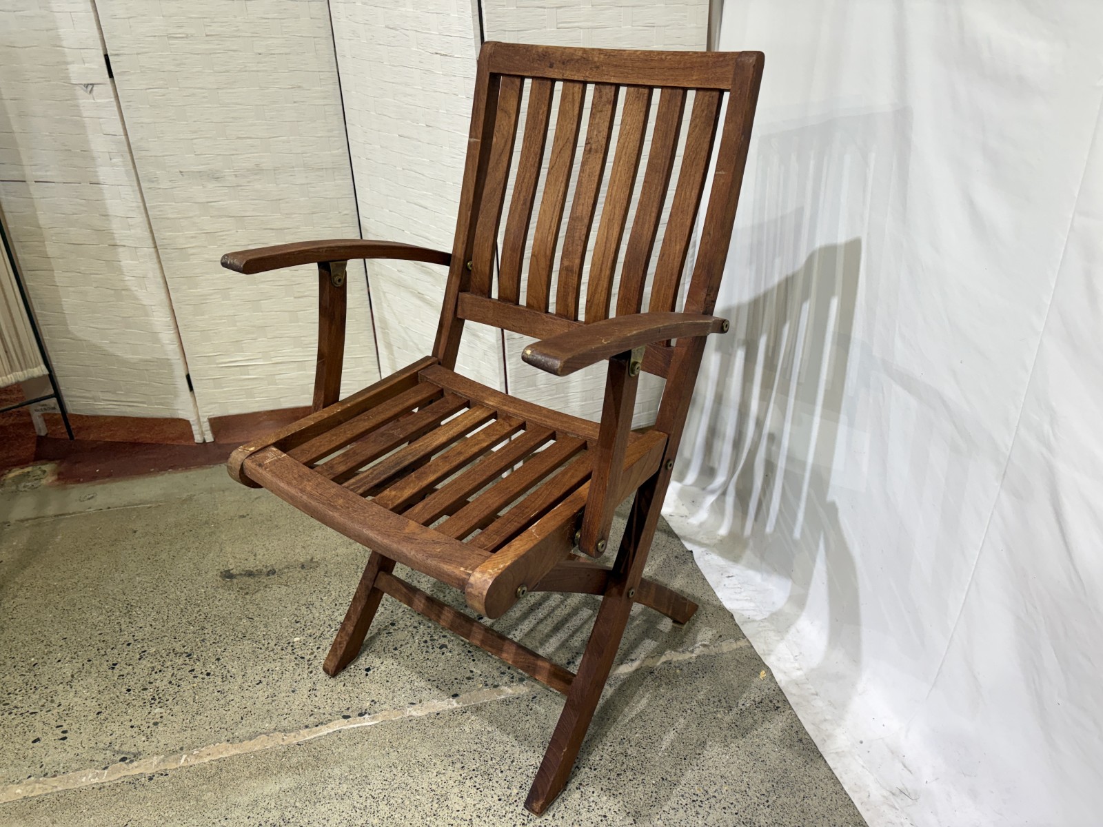 DAVID SMITH & CO Dark Teak Folding Armchair