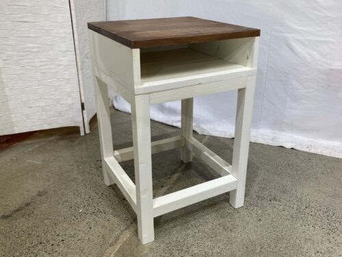 Sturdy 2-Tone Cubby Side Table