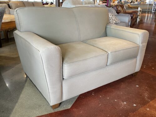 Clean Lined Track Arm Loveseat in Khaki Olive