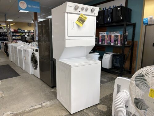 NEW! WHIRLPOOL Stacked 3.5 cu ft Washer & 5.9 cu ft Dryer Electric Laundry Center (NO CORD) Model # WETL27HW3