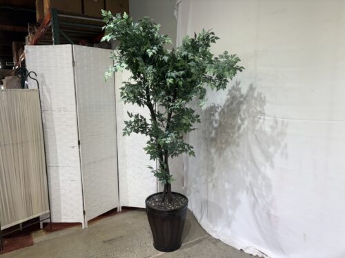 6' Tall Full Artificial Tree in Metal Pot