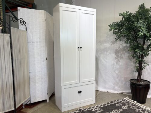 Lightweight White Storage Cabinet w/ Drawer