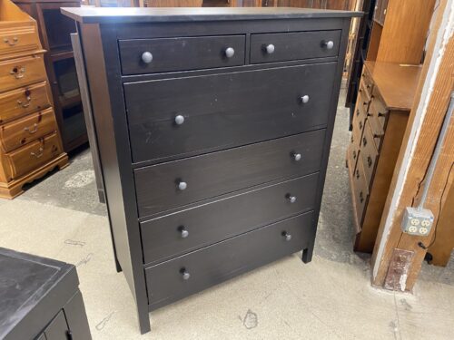IKEA Hemnes Black 6-Drawer Tallboy Dresser
