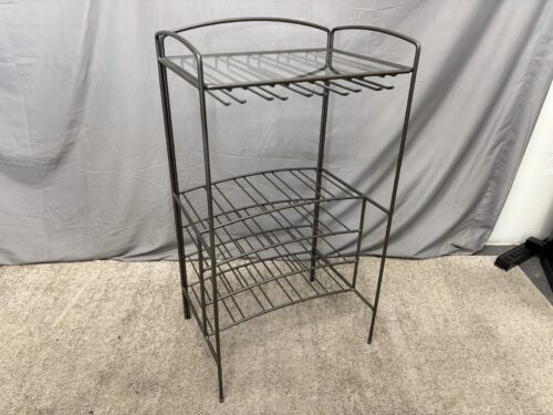 Metal Wire & Glass Top Wine Rack