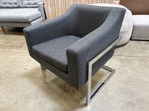 COASTER Charcoal Grey Modern Slope Arm Cantilever Accent Chair with Chrome Frame