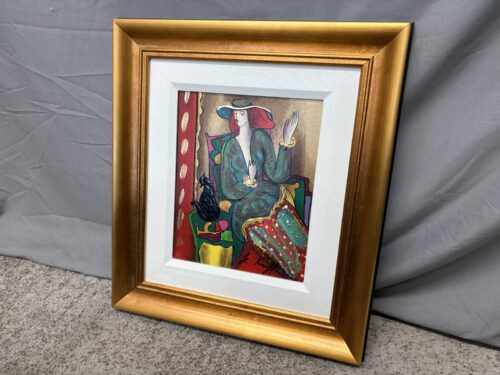 "Femme Belge" Hand Embellished Serigraph by Linda Le Kinff