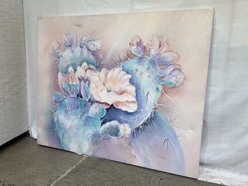 Palm Springs Pastel Castus 40x50 Stretched Canvas Art, Signed Luke Isan