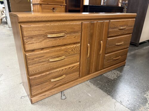Honey Oak Postmodern Triple Dresser