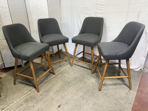 SKYLINE IMPORTS Upholstered Barstools in Slate & Chestnut