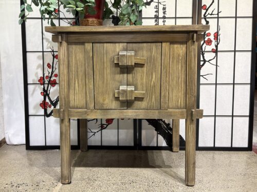 Unique Rustic Wood Accent Cabinet w/ Weathered Natural Finish