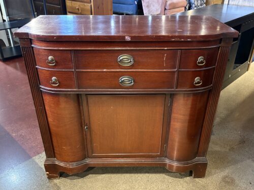 Vintage Bow Front Storage Cabinet