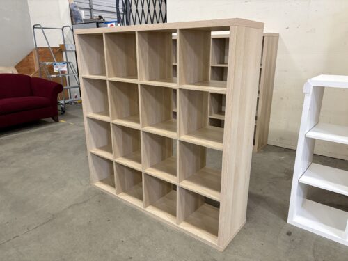 IKEA Kallax White Oak Finished 16 Shelf Cube Organizer Bookcase