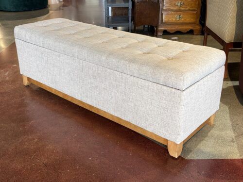 Neutral Button Tufted Storage Bench