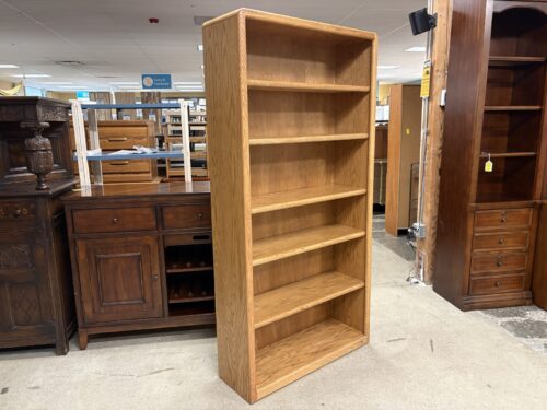 Honey Oak Contemporary Traditional 6 Shelf Bookcase